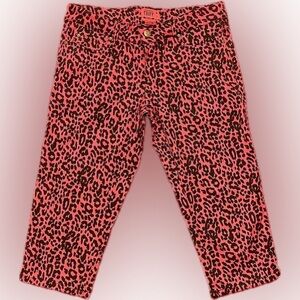 Tripp NYC Vibrant Pink and Black Animal Print Capris